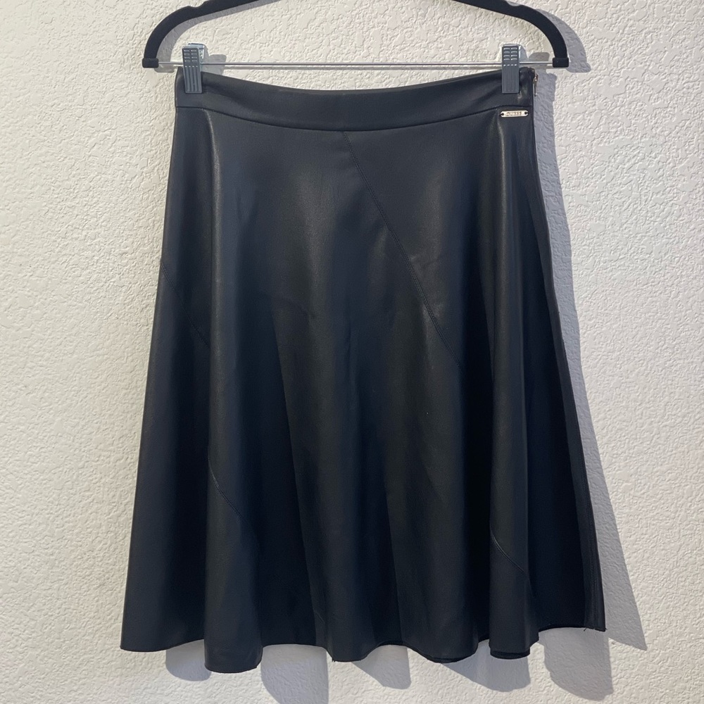 Guess Faux Leather Circle Skirt
Style #W54D00